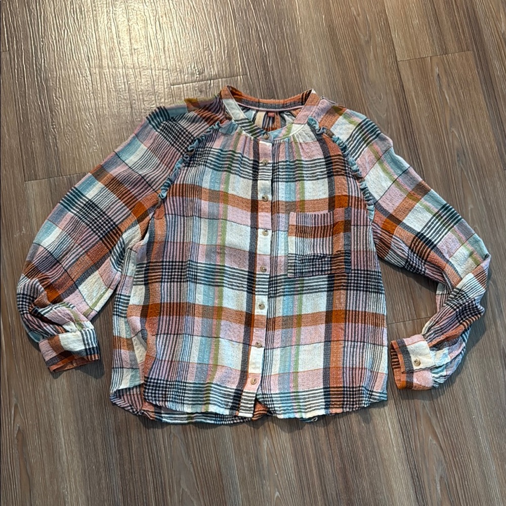 Pilcro Plaid Multicolor Women's Top - size M